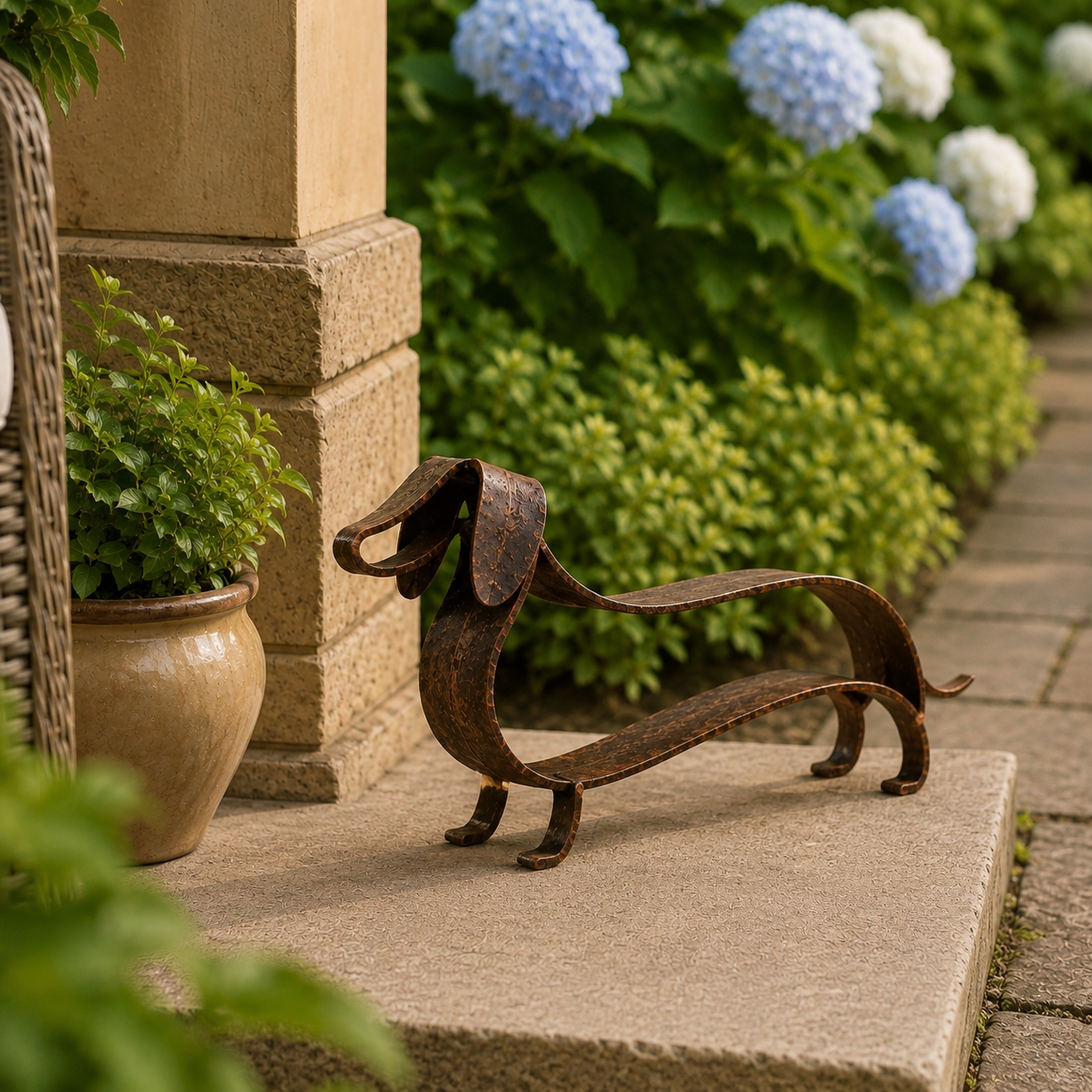 🐶✨Antique Bronze Dachshund Sculpture