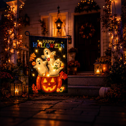 Light Up Your Yard This Halloween! Spooky Solar LED Garden Flags for Outdoor Decor