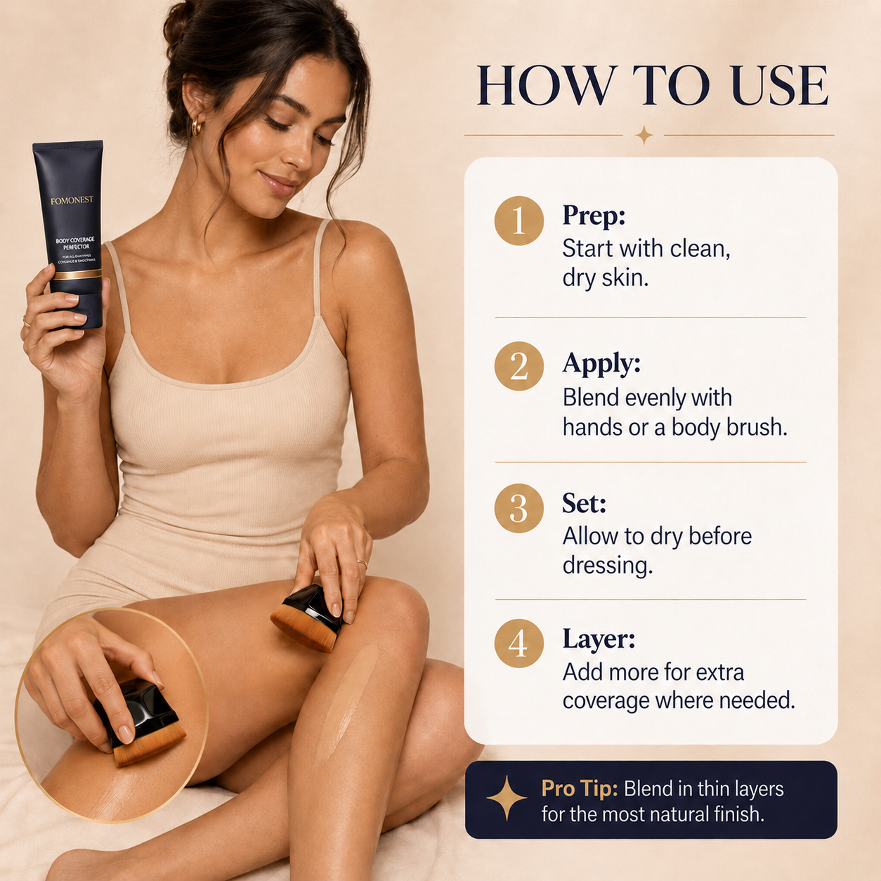 Waterproof & Sweatproof Full Coverage Body Tattoo Concealer | Instant Coverage, Limited Time: Free Concealer Brush Included