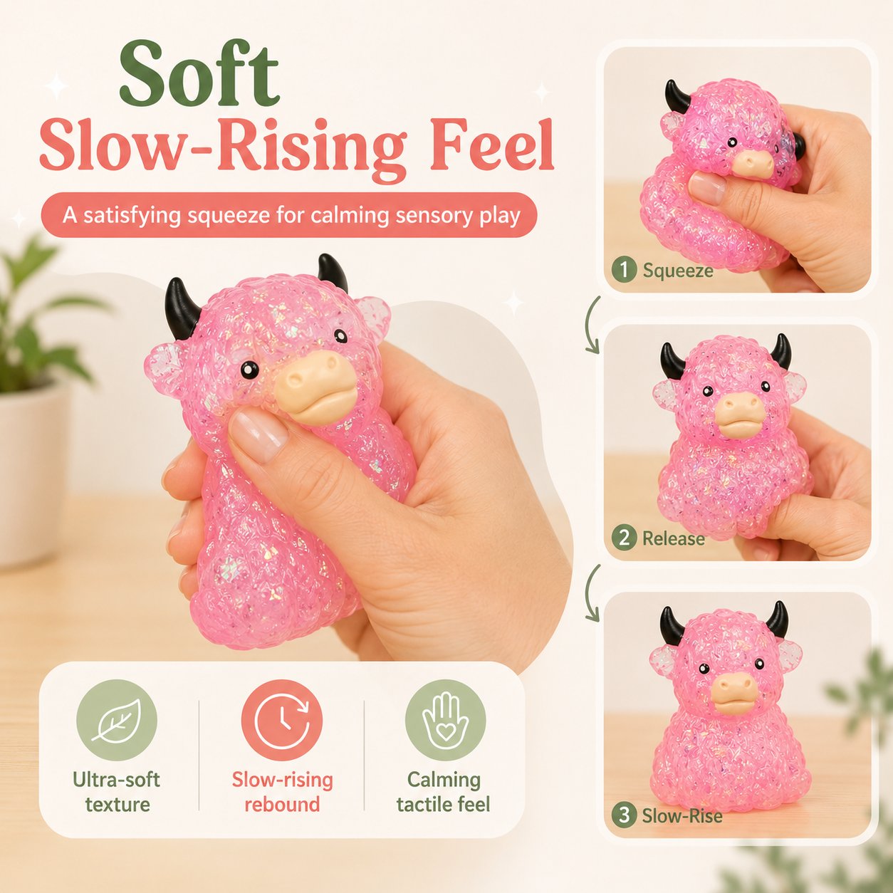 Adorable Squishy Highland Cow Stress Relief Toy