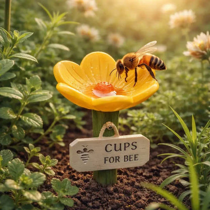 🌸Flower-Shaped Ceramic Bee Watering Station