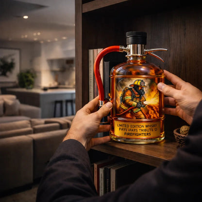Tribute to Heroes – 3D Embossed Vodka & Whiskey Bottle🧯