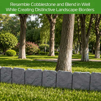 Faux Stone Landscape Edging Border with Realistic Natural Rock Appearance