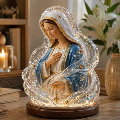 🔥LAST DAY 49% OFF - 🙏Our Lady of Starlight Illuminated Prayer Statue | Religious Decor & Faith Gift✨