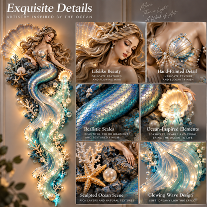 🔥HOT SALE 50% OFF🌊✨ Enchanted Ocean Legends™ Lighted Wall Décor Collection 🐋🧜‍♀️