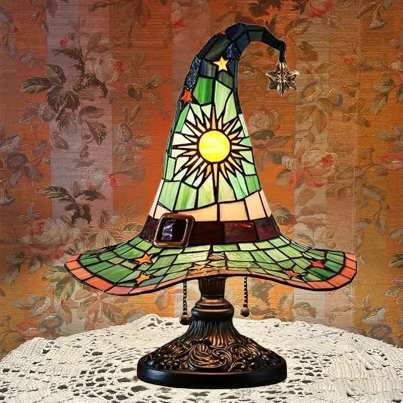 🔥Exclusive Limited Item 👍🔥49%OFF♠️Witch Hat Night Light & Stained Glass Witch Hat Lamp🎁