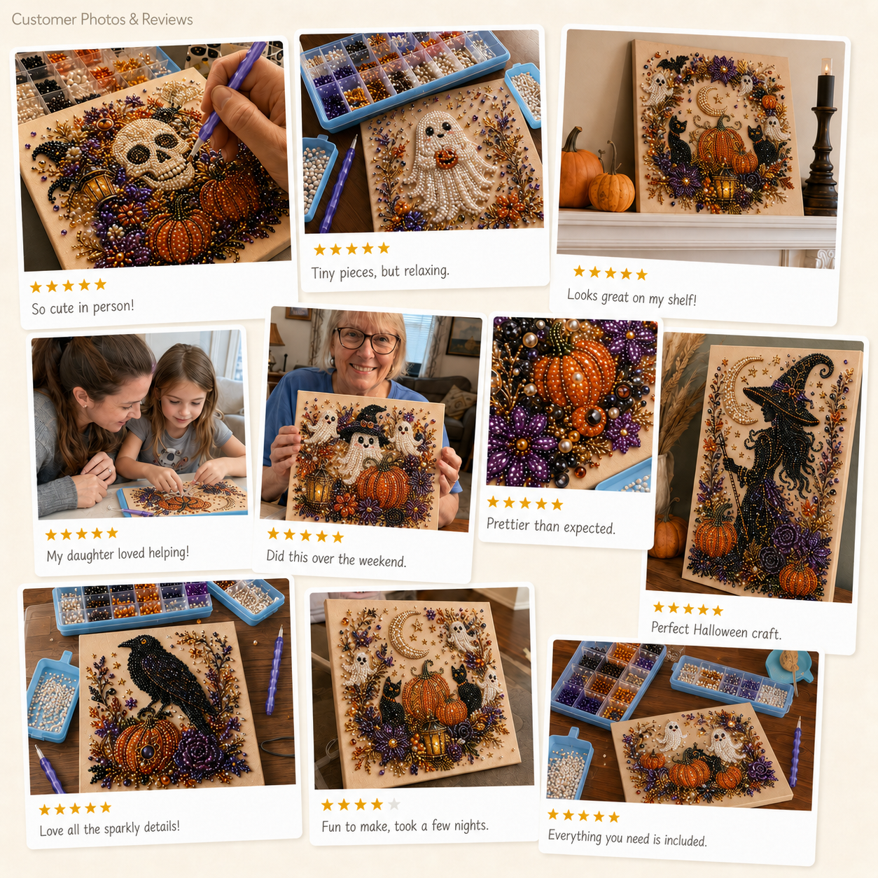 💥 Last Day 49% OFF – 👻✨ Halloween Pearl Art DIY Kit – Turn Tiny Pearls into Spooky-Cute Magic
