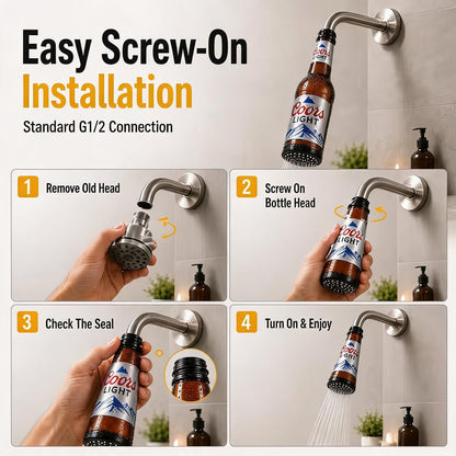 Beer‑Bottle Novelty Shower Head 🍻🚿