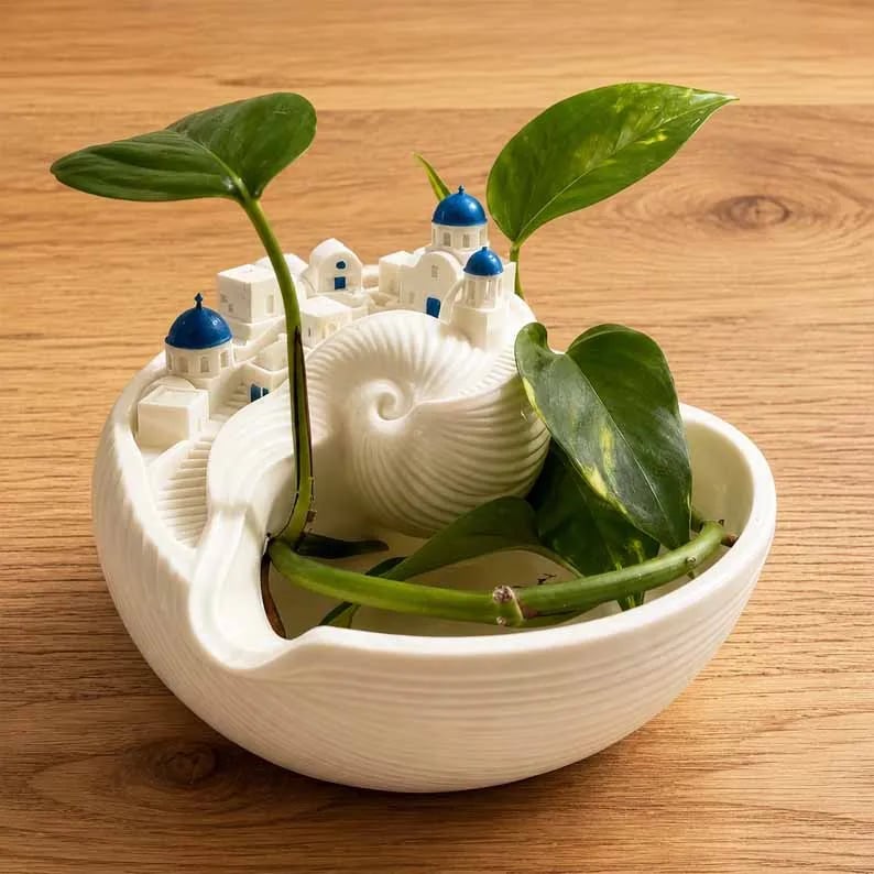 🔥Last Day 60% OFF 🌊 Hand-Painted Santorini Catchall Bowl | Limited Coastal Decor ✨
