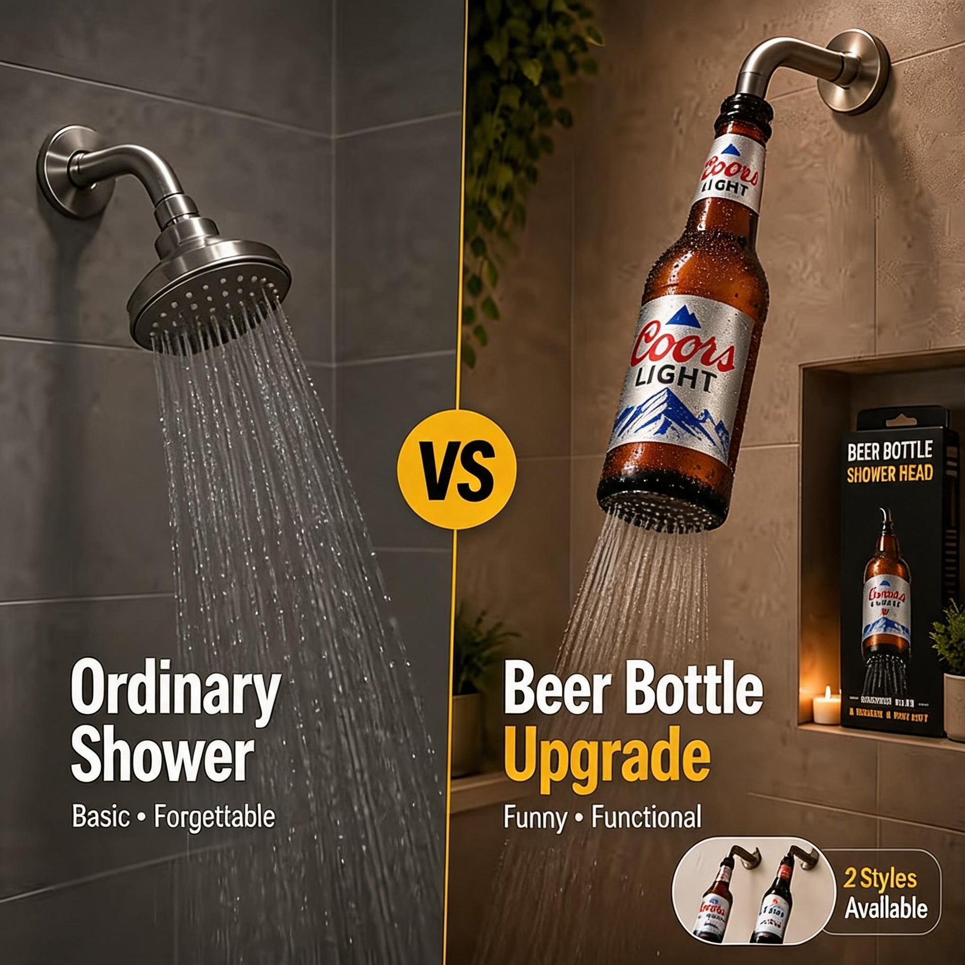 Beer‑Bottle Novelty Shower Head 🍻🚿