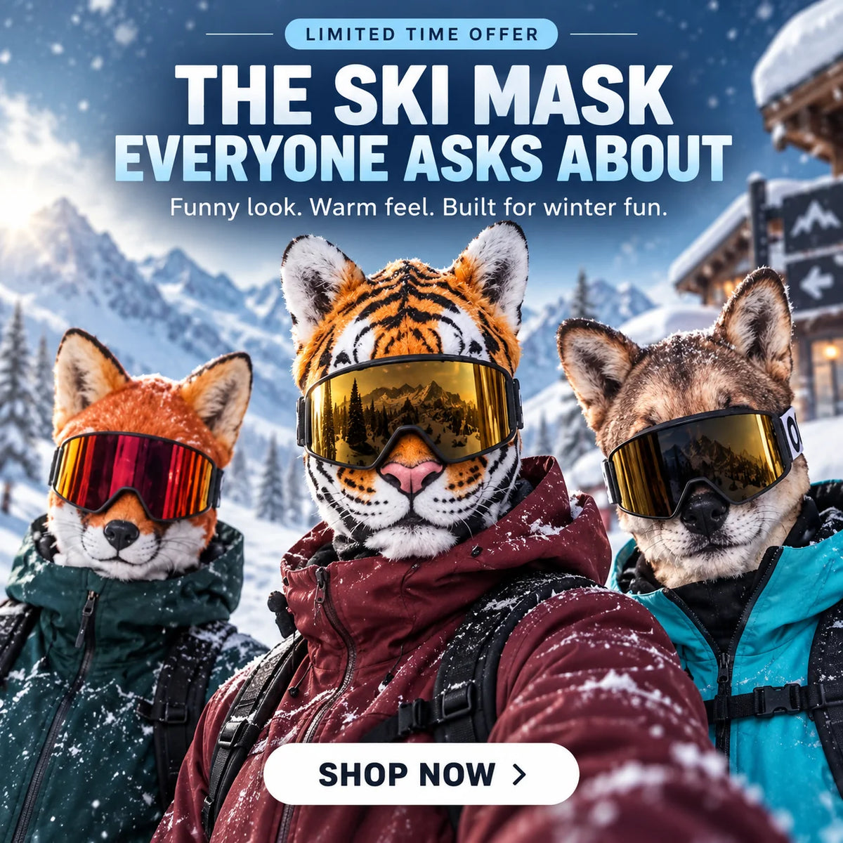 🦊 50% OFF Animal Face Ski Mask – The Funniest Winter Balaclava Everyone Will Ask About