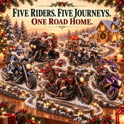 🏍️🎅 Santa’s Ride Home™ | Motorcycle Santa Christmas Figurine