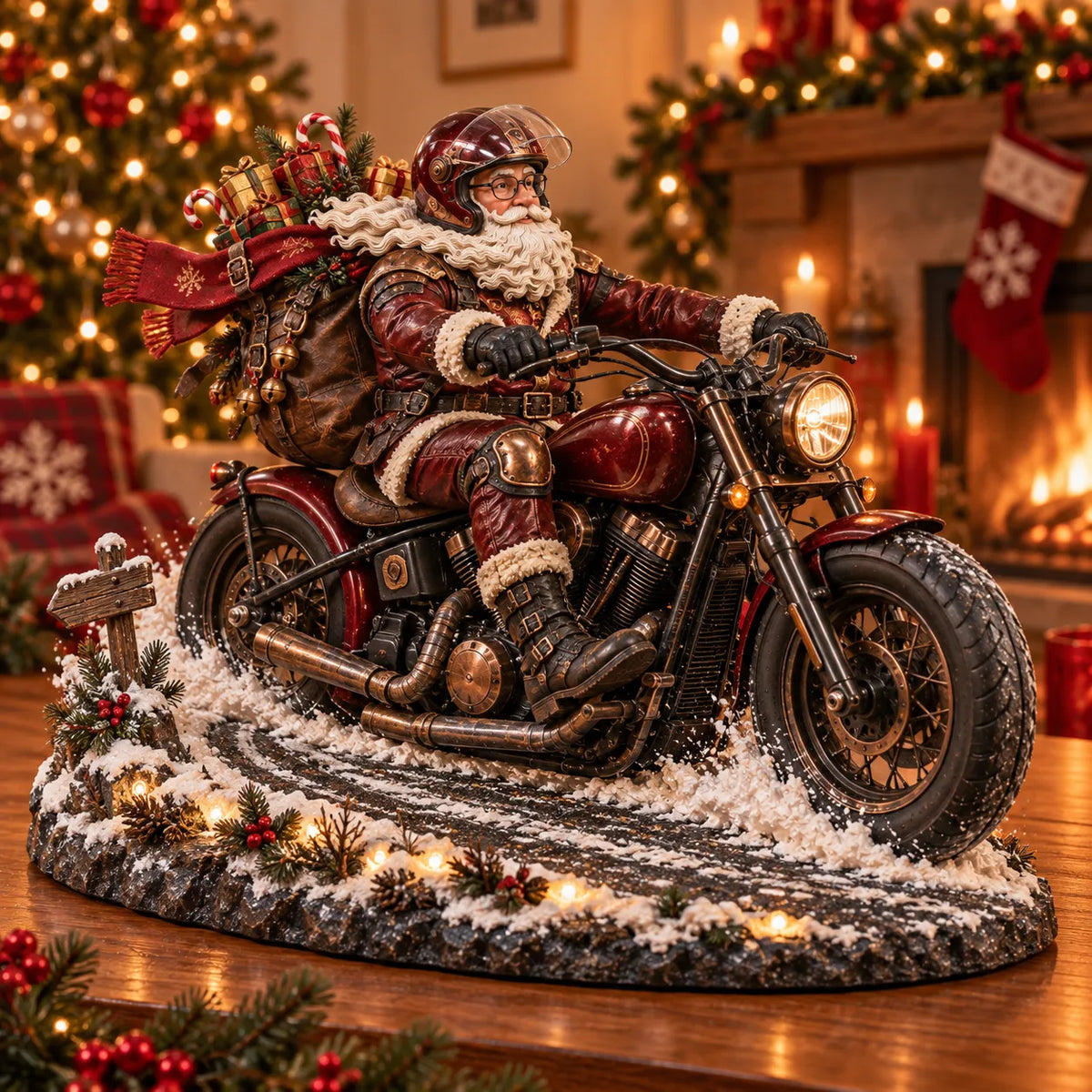 🏍️🎅 Santa’s Ride Home™ | Motorcycle Santa Christmas Figurine