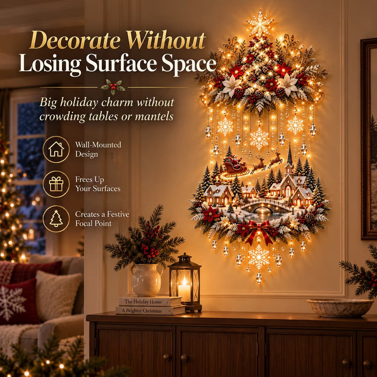 🔥Buy 2 Get 20% OFF🔥Christmas Snowflake Village Lighted Wall Decor