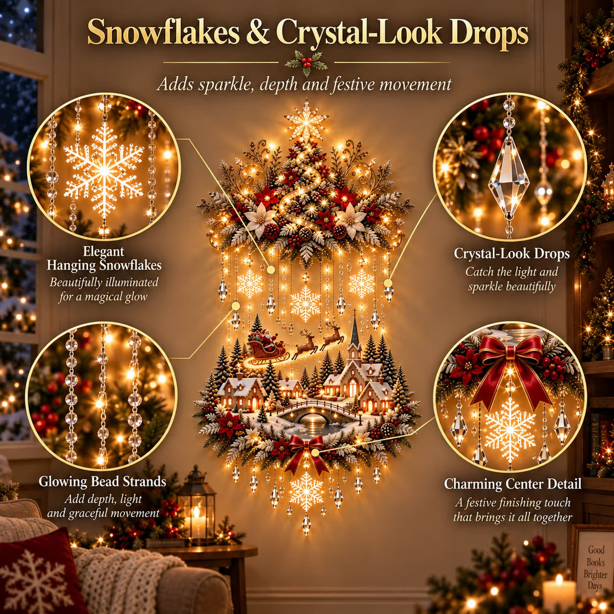 🔥Buy 2 Get 20% OFF🔥Christmas Snowflake Village Lighted Wall Decor