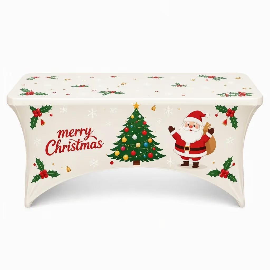 ⭐️Christmas Stretch Fitted Table Cover for Rectangular Tables
