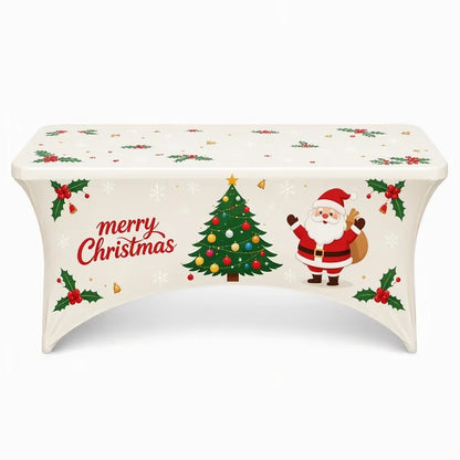 ⭐️Christmas Stretch Fitted Table Cover for Rectangular Tables