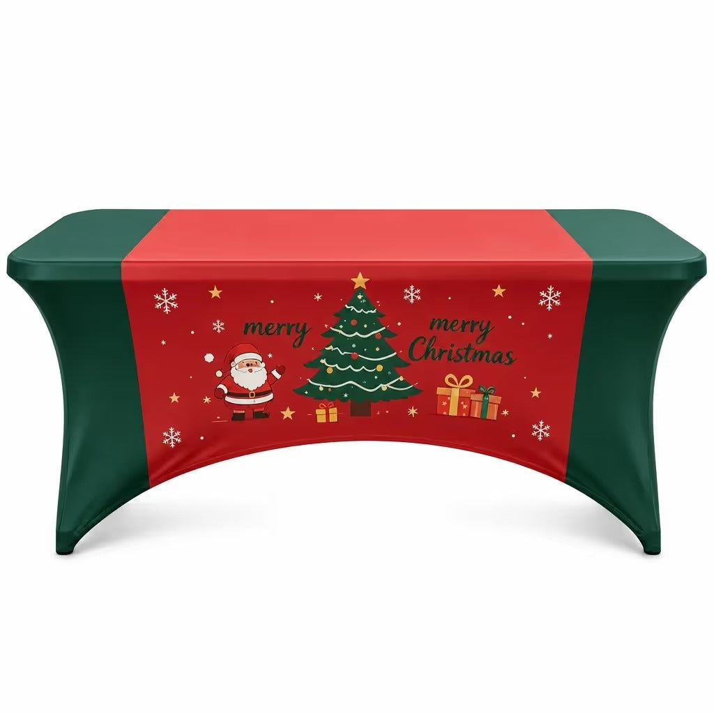 ⭐️Christmas Stretch Fitted Table Cover for Rectangular Tables
