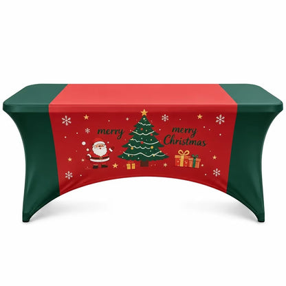⭐️Christmas Stretch Fitted Table Cover for Rectangular Tables