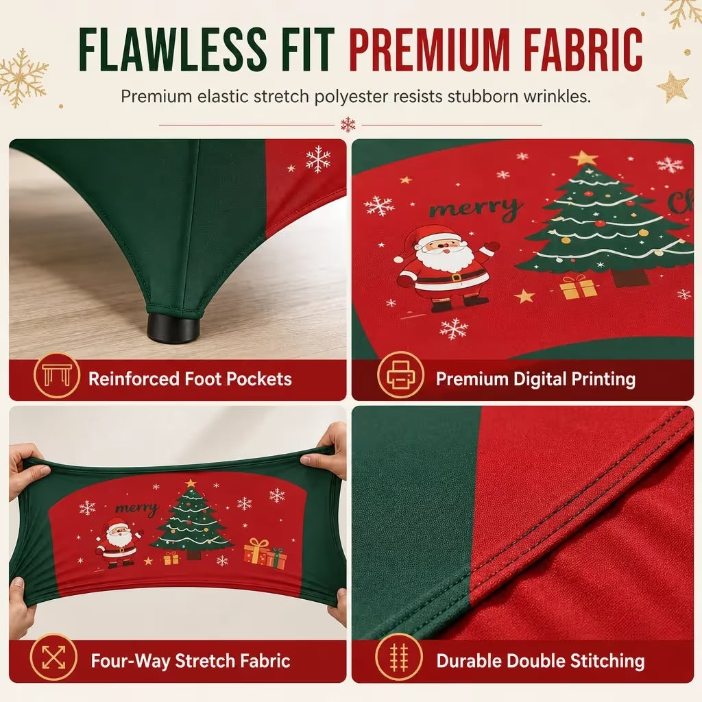 ⭐️Christmas Stretch Fitted Table Cover for Rectangular Tables