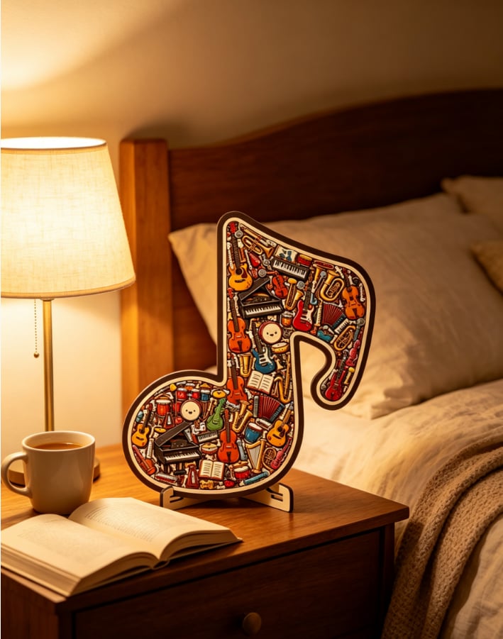 🔥🎶Musical Note Instrument Jigsaw Puzzle Ornament