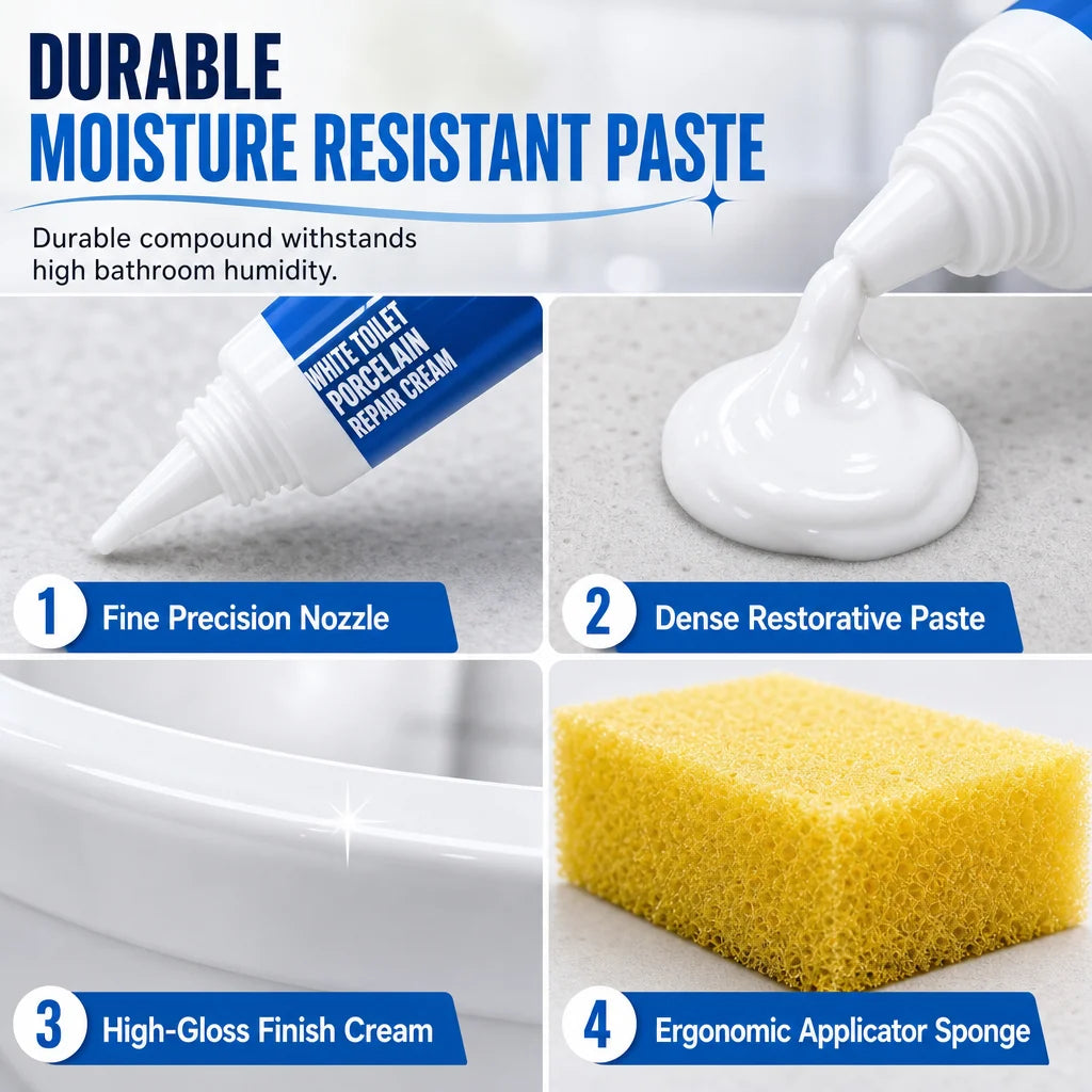 White Toilet Porcelain Repair Cream