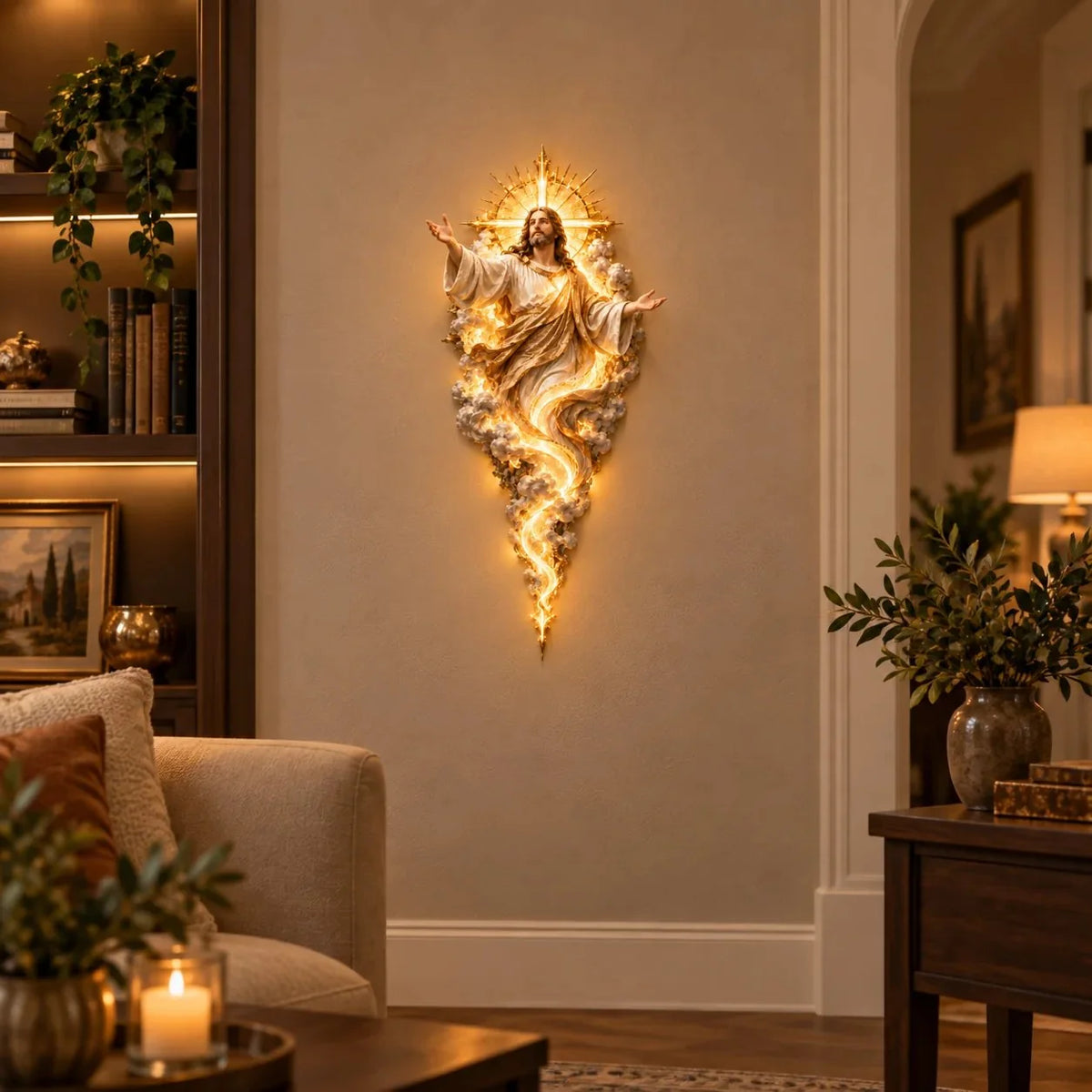 🔥Last Day 49% OFF -  ✝️ Light of the World Jesus Wall Sculpture – A Radiant Symbol of Faith for the Home