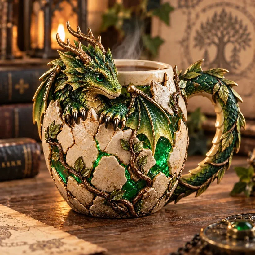 ⏳ Last Day 50% OFF – 🐉 Dragonbound Realms™ Sculpted Dragon Mug Collection | 6 Fantasy Realm Designs with Raised 3D Dragon Details ☕