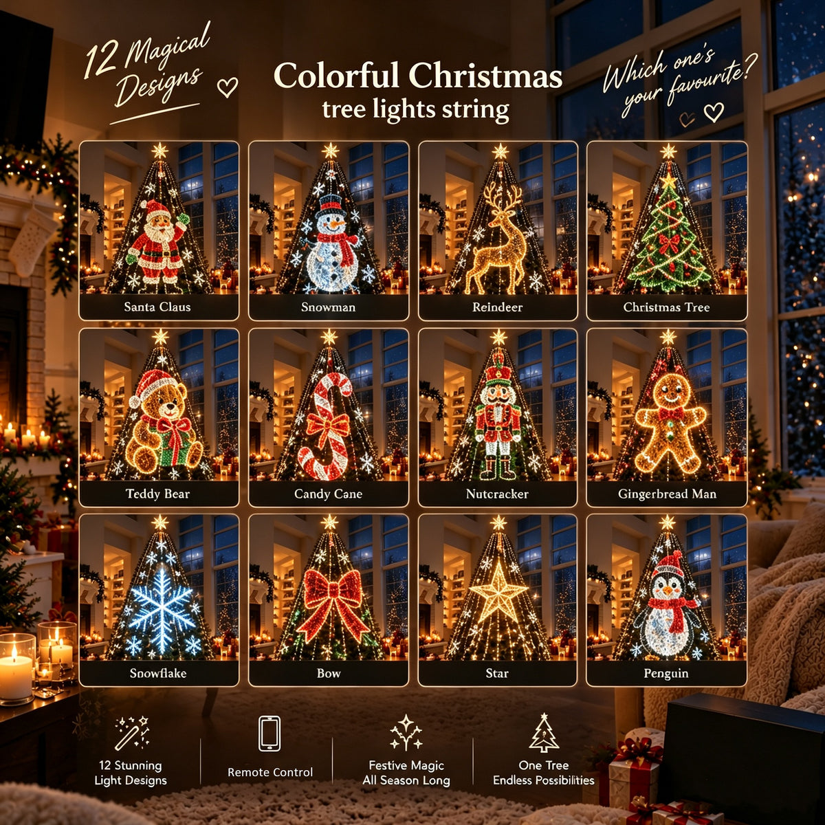 🎄 Upgrade Your Tree With Animated Christmas Magic! 🎅✨Lighted Tree Pro - Smart DlY App Controlled LED Christmas Tree Lights with Custom Holiday Patterns