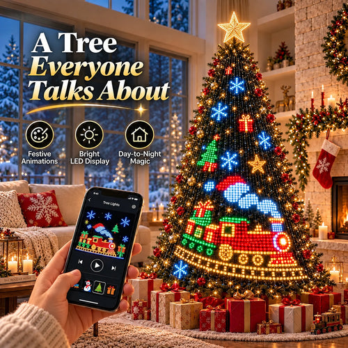 🎄 Upgrade Your Tree With Animated Christmas Magic! 🎅✨Lighted Tree Pro - Smart DlY App Controlled LED Christmas Tree Lights with Custom Holiday Patterns