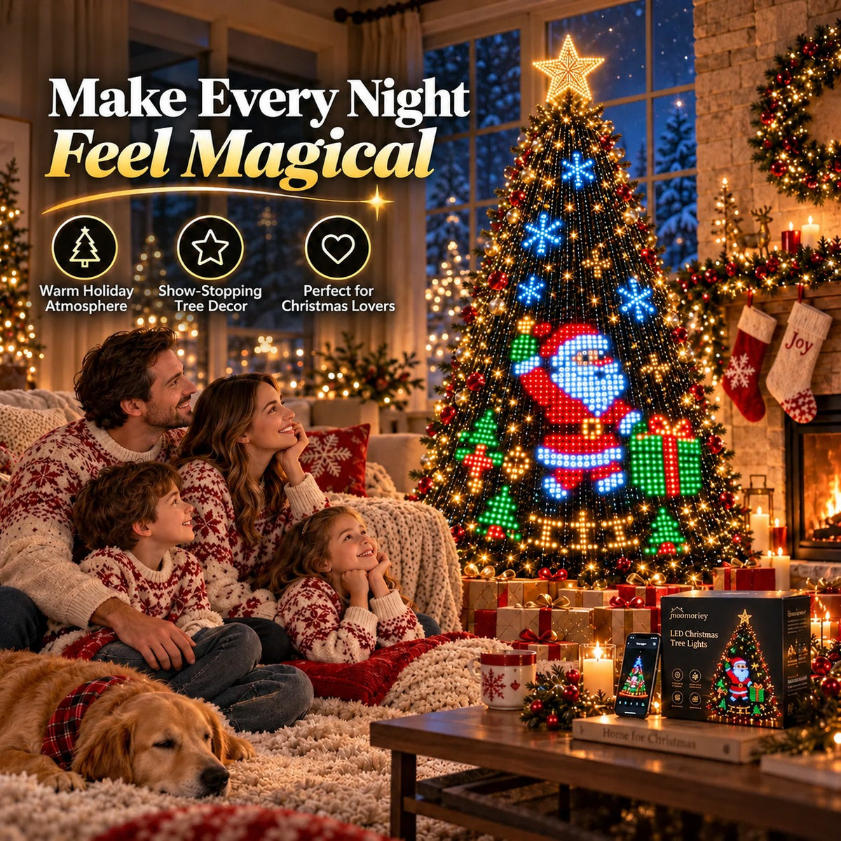 🎄 Upgrade Your Tree With Animated Christmas Magic! 🎅✨Lighted Tree Pro - Smart DlY App Controlled LED Christmas Tree Lights with Custom Holiday Patterns