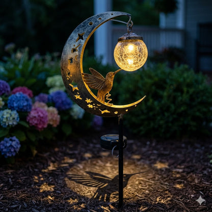 🌙 Moonlit Hummingbird Solar Garden Light🐦