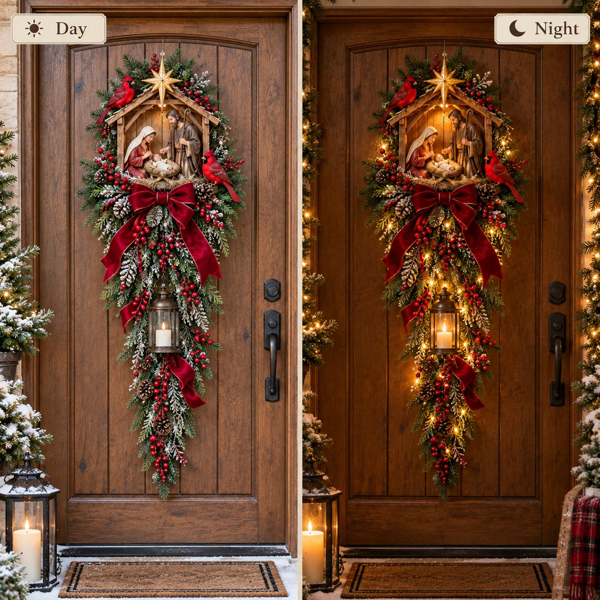 🔥Last Day 49% OFF🔥Bethlehem Lantern Nativity Swag™ Lighted Christmas Door & Wall Decor