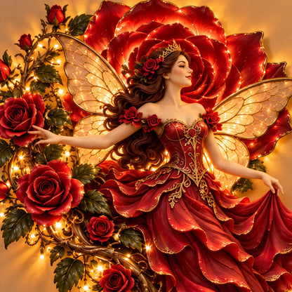 🌹🧚‍♀️Enchanted Flower Fairy Wall Light✨Cascading Floral Decor