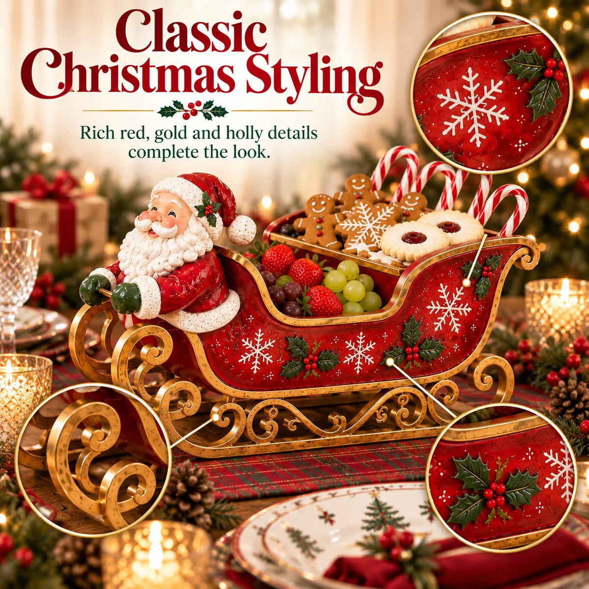 🎄 Up to 50% Off — 🎅 Santa Sleigh Serving Tray