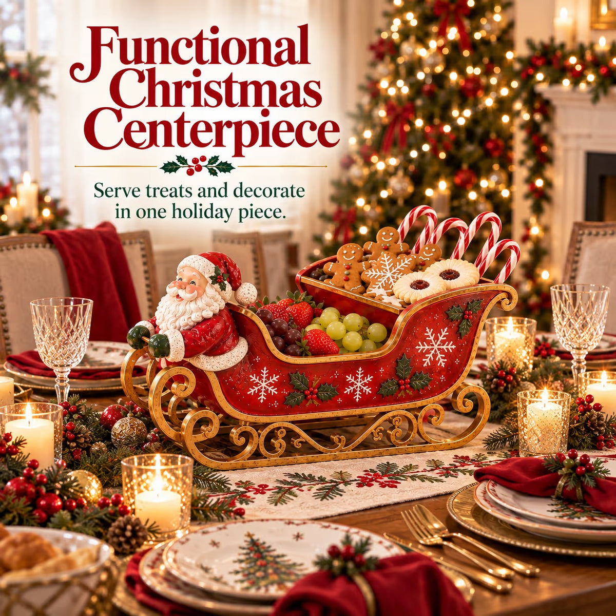 🎄 Up to 50% Off — 🎅 Santa Sleigh Serving Tray
