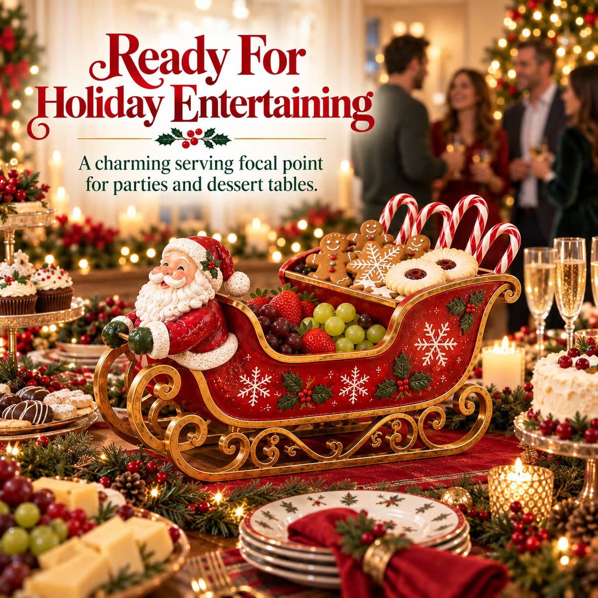 🎄 Up to 50% Off — 🎅 Santa Sleigh Serving Tray