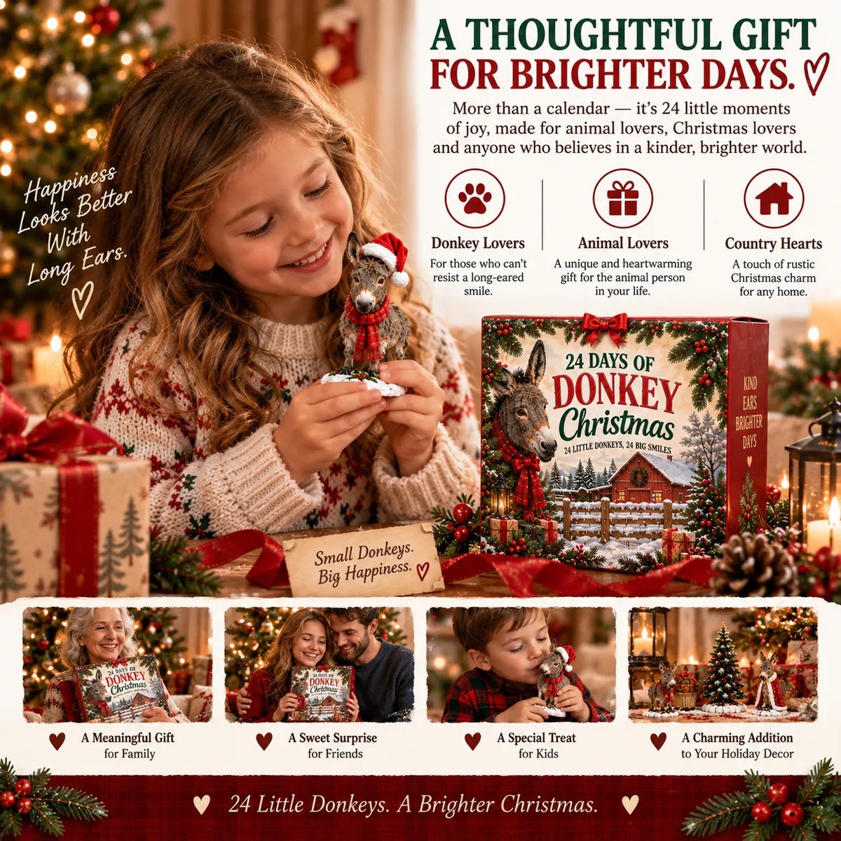 🫏 Kind Ears, Brighter Days — 24-Day Donkey Christmas Collection