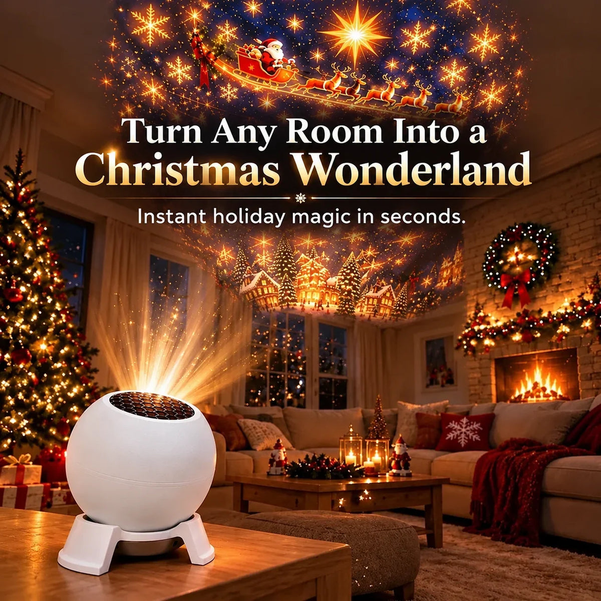 🔥LAST DAY 49% OFF -🎄 Magical Christmas Projection Night Light – Transform Any Room Into A Holiday Wonderland
