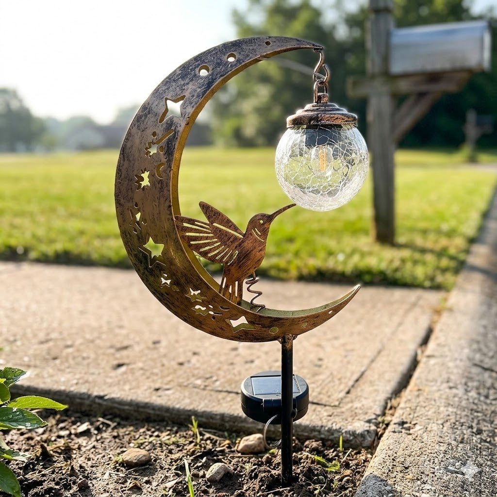 🌙 Moonlit Hummingbird Solar Garden Light🐦