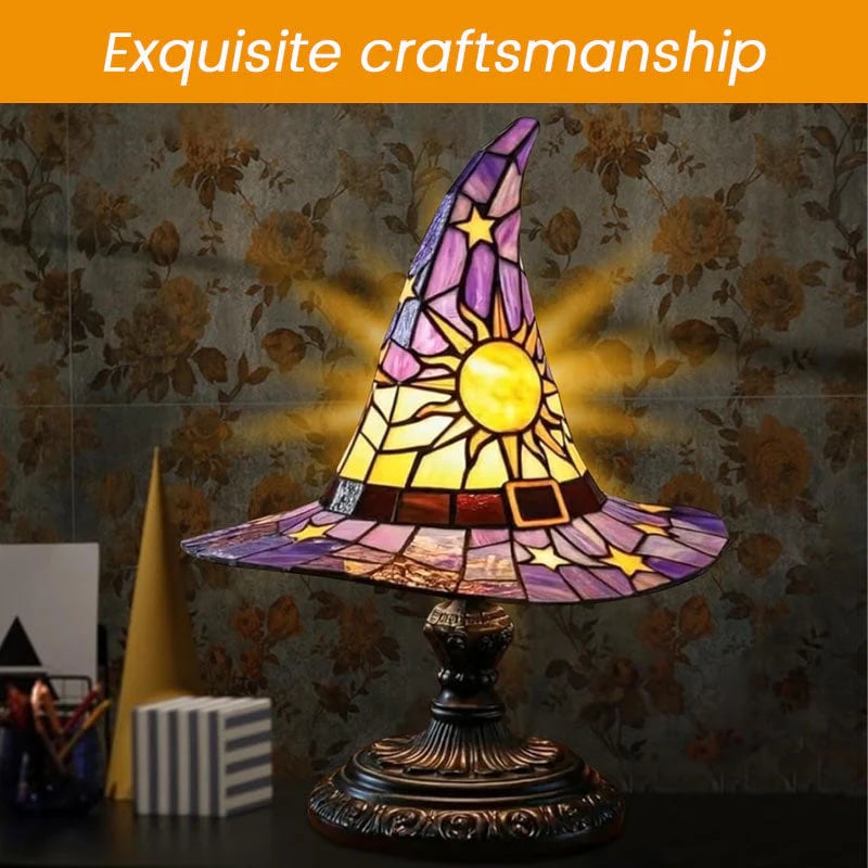 🔥Exclusive Limited Item 👍🔥49%OFF♠️Witch Hat Night Light & Stained Glass Witch Hat Lamp🎁