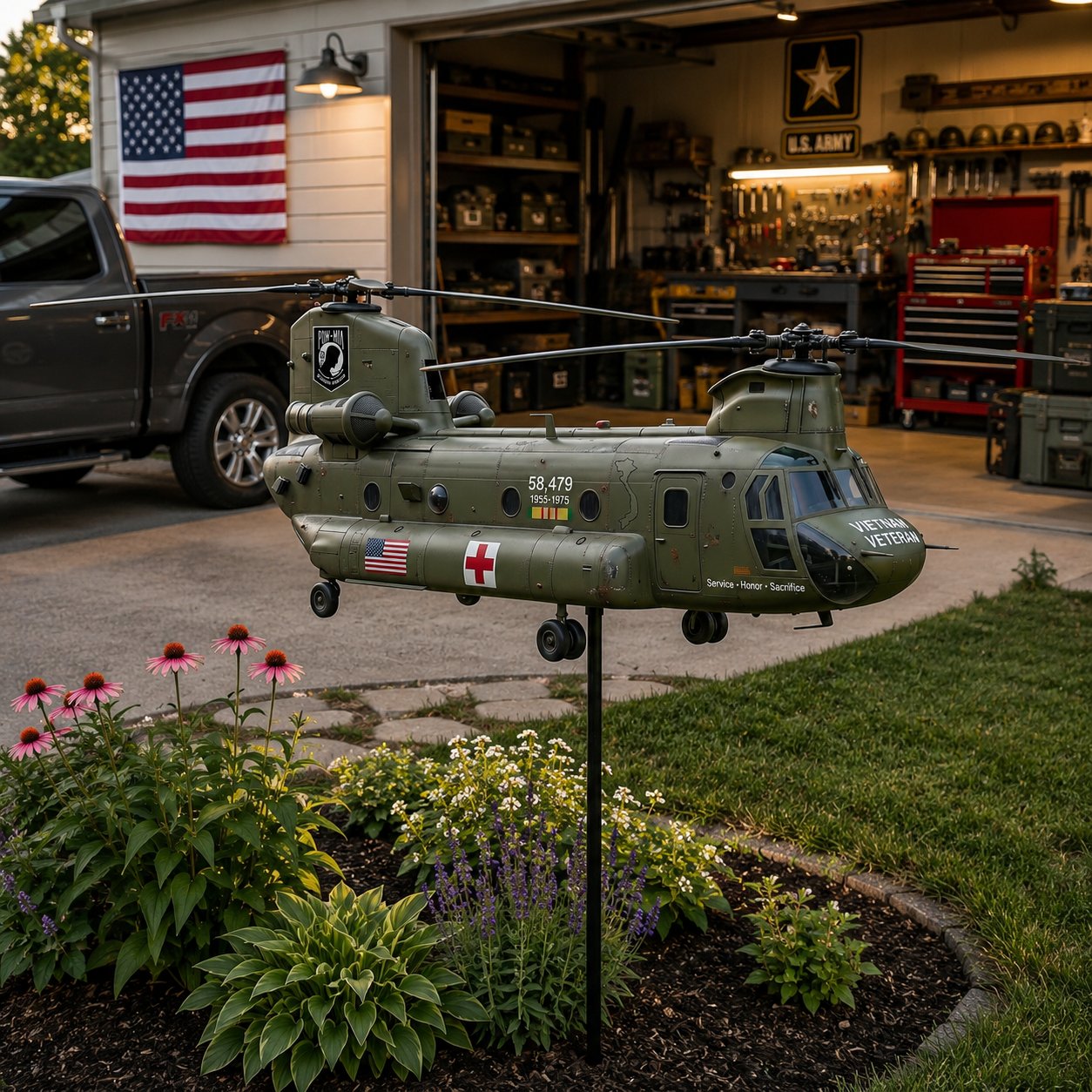 🔥Father's Day Special Offer: 49% OFF🎖️-Vietnam Veteran CH-47 Chinook Helicopter Wind Spinner ✈️Buy 2 Free Shipping Today!
