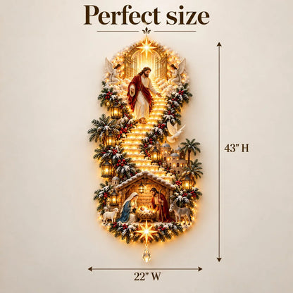 ✨ Last Day – 49% Off!✨ Jesus Light Of Heaven Christmas Wall Hanging✝️