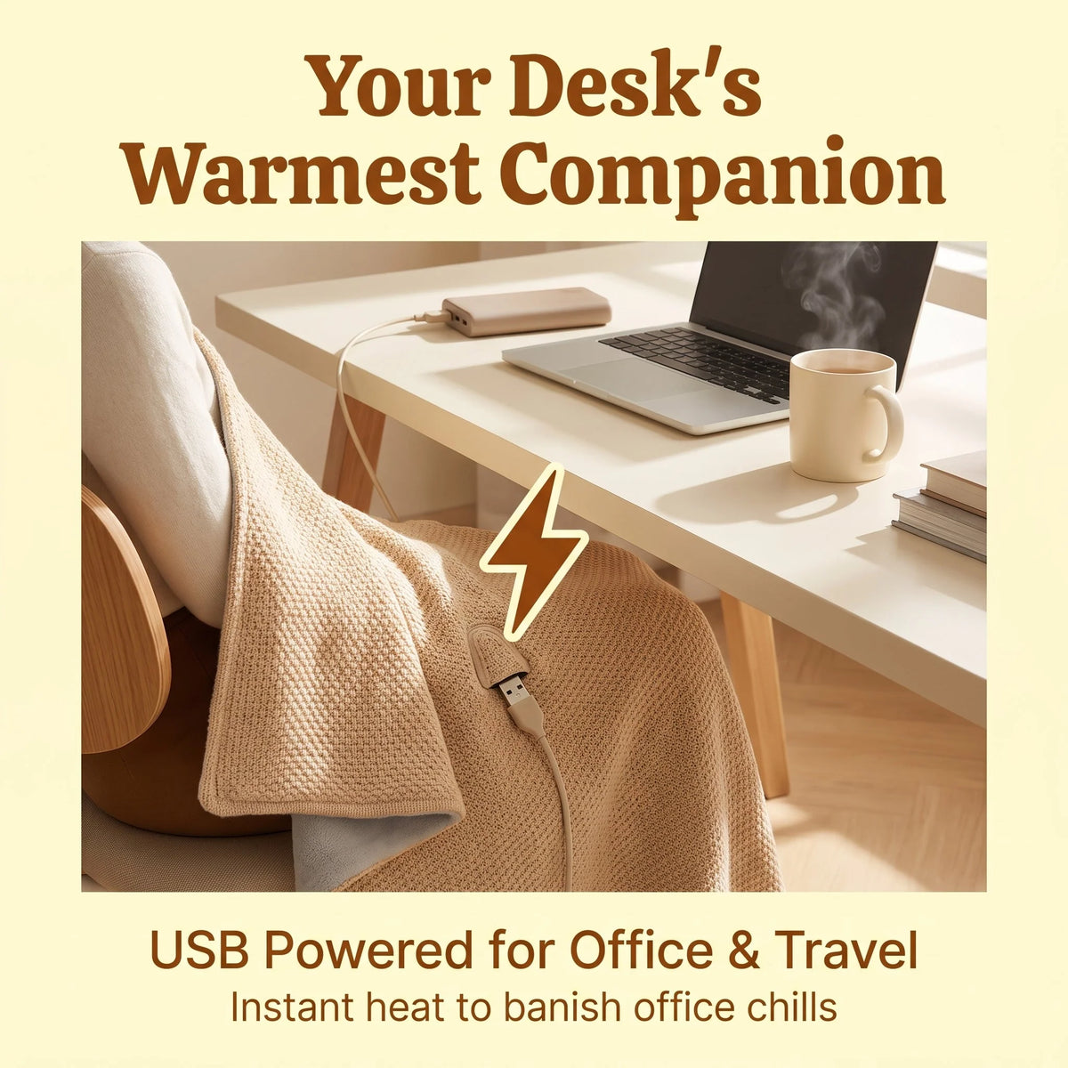 🔥 Free Shipping,Last Day 52% Off!🔥Portable USB Electric Heated Blanket Perfect for Outdoors or the Office. Use as a Single-Person Throw, Wrap, or Lap Blanket.