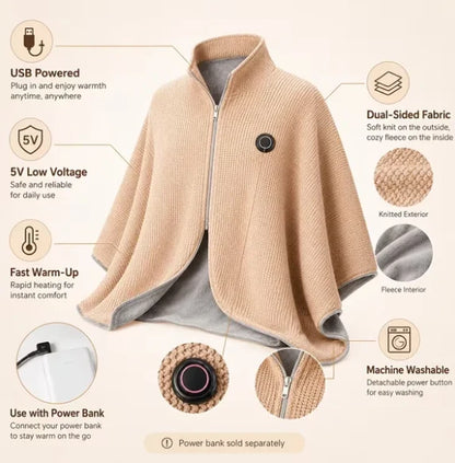 🔥 Free Shipping,Last Day 52% Off!🔥Portable USB Electric Heated Blanket Perfect for Outdoors or the Office. Use as a Single-Person Throw, Wrap, or Lap Blanket.