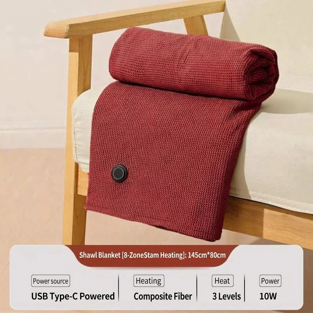 🔥 Free Shipping,Last Day 52% Off!🔥Portable USB Electric Heated Blanket Perfect for Outdoors or the Office. Use as a Single-Person Throw, Wrap, or Lap Blanket.