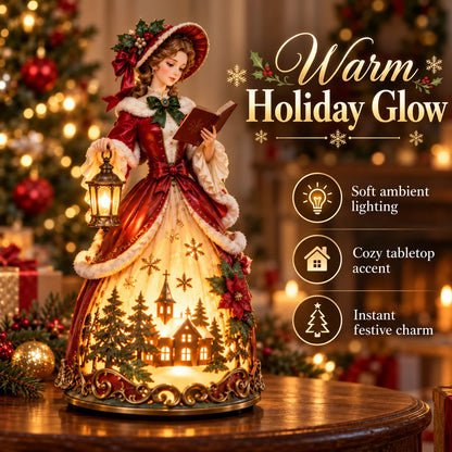 🎄 Victorian Christmas Caroler Lady Lamp™ – Lighted Holiday Tabletop Decor