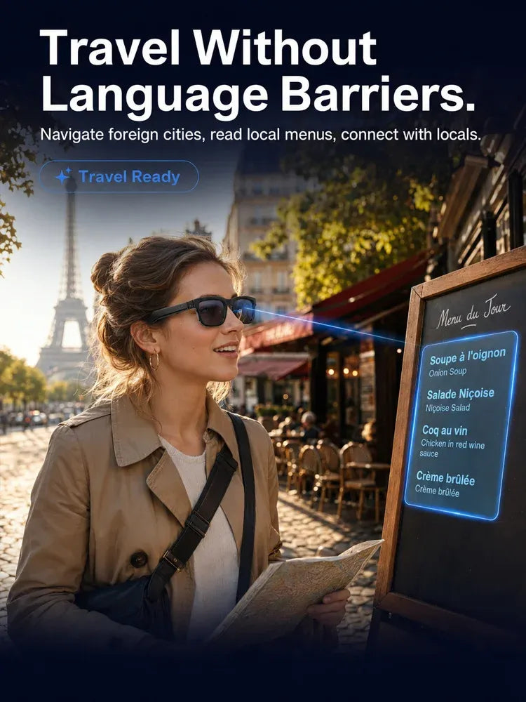 🔥50% OFF 👓 Al Smart Glasses:100%offline Translation Zoom & Explore Smarter
