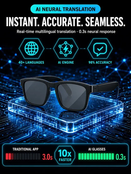🔥50% OFF 👓 Al Smart Glasses:100%offline Translation Zoom & Explore Smarter