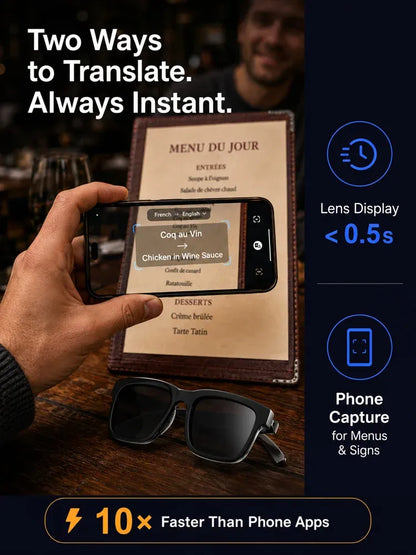 🔥50% OFF 👓 Al Smart Glasses:100%offline Translation Zoom & Explore Smarter